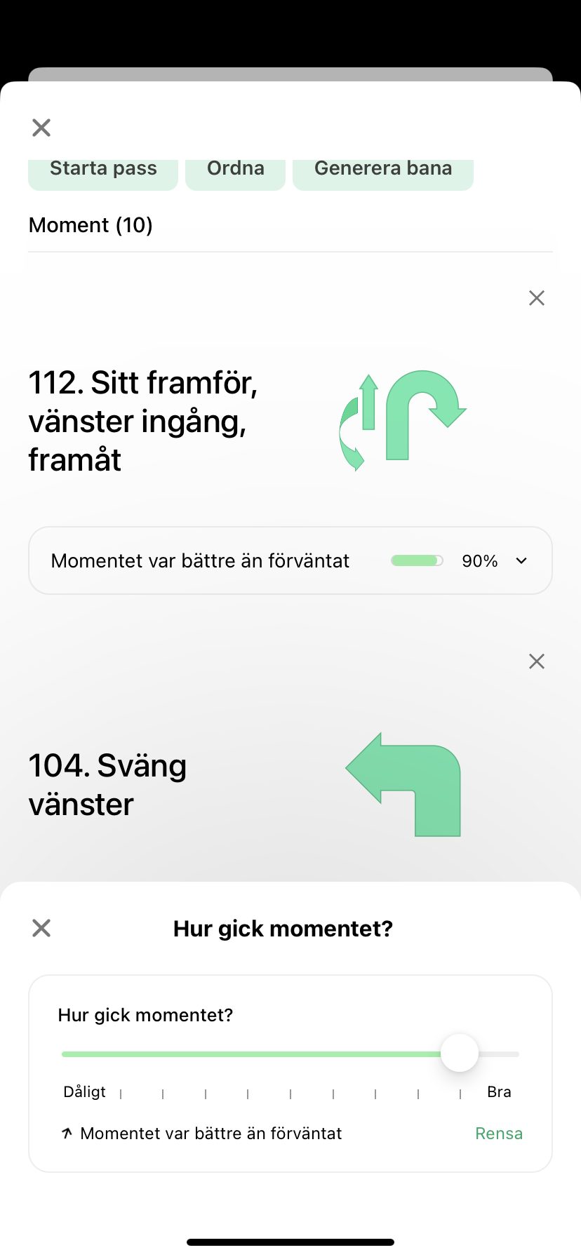 Skärmbild från appen