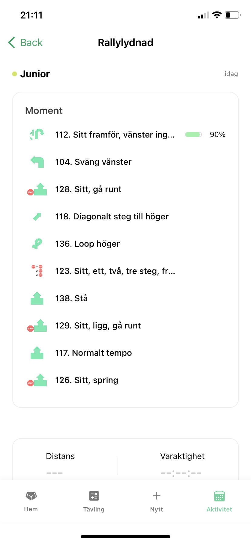 Skärmbild från appen